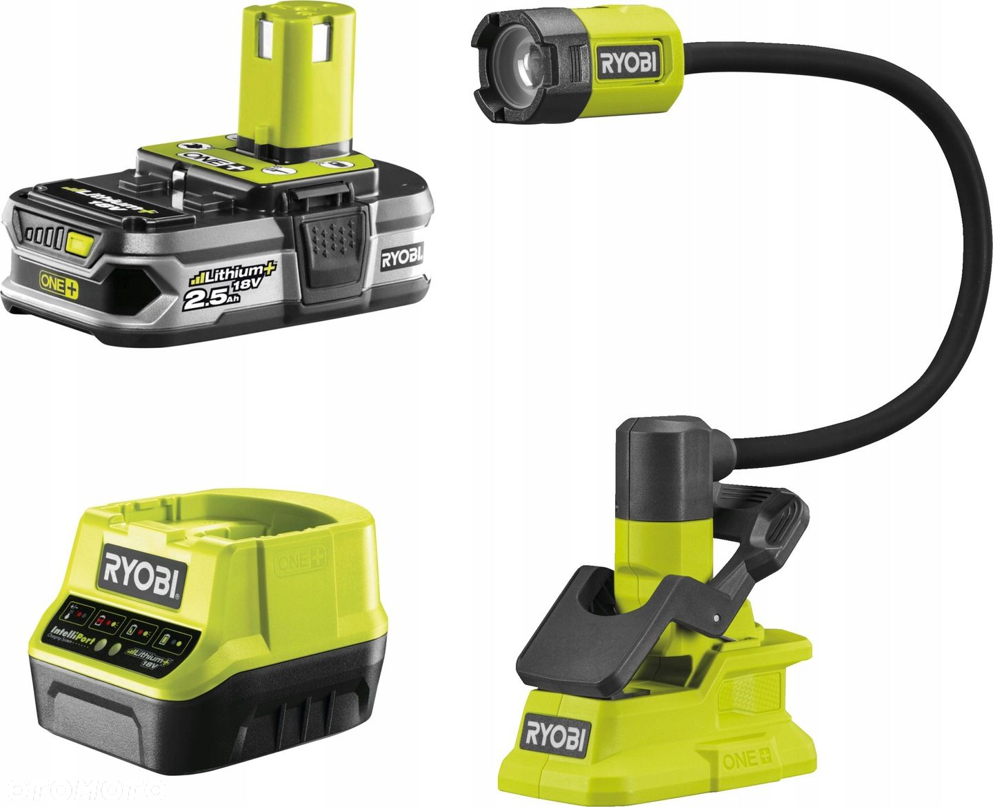 LATARKA LAMPA LED GIĘTKA 400 Lm RYOBI RLCF18-0 AKUMULATOROWA 2,5Ah ŁADOWARK - 14