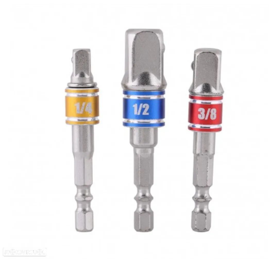 Conjunto Adaptadores Chaves de Caixa Aparafusadora - 3 peças - 1