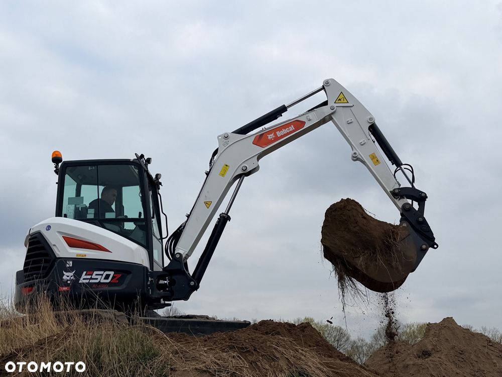 Bobcat Minikoparka Bobcat e50Z 5ton e55 e60 Cat 303.5 304  305 3xłyżki Ramię LOONG dodatkowe linie hydr wyjścia AUX1 + 2 przeciw waga MAX-dociążenie gąsienice 85% od nowości 1 właściciel z Niemiec Auto IDLEE po serwisie Widły wiertnica grabie i inne za dopłatą Szybkozłącze hydr Miller łyżka przedsiębierna Pług  Kubota Takeuchi Jcb - 6