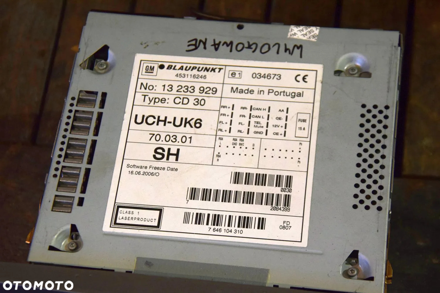 Opel Radio CD30 MP3 Ciemne Wylogowane z KODEM Oryginał 13233929 - 2