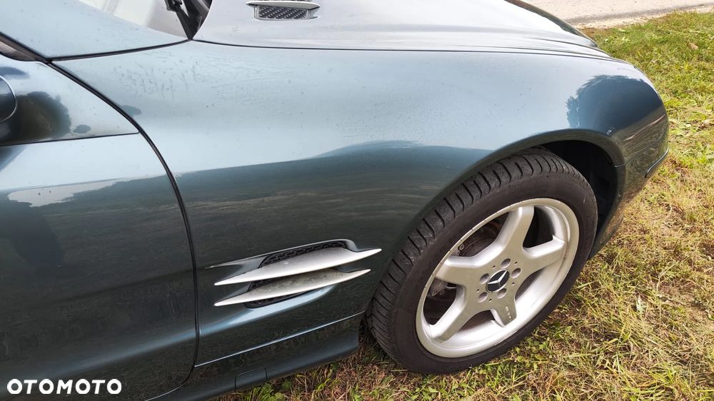 MASKA ZDERZAK ATRAPA GRILL BŁOTNIK LEWY PRAWY PAS PRZEDNI WZMOCNIENIE CHŁODNICE WENTYLATOR SPRYSKIWACZE LAMPY BI-XENON XENON PRZÓD KOMPLETNY ORYGINALNY LAKIER C946 946 DO ZAŁOŻENIA W KOLOR MERCEDES SL R230 W230 SL500 - 10