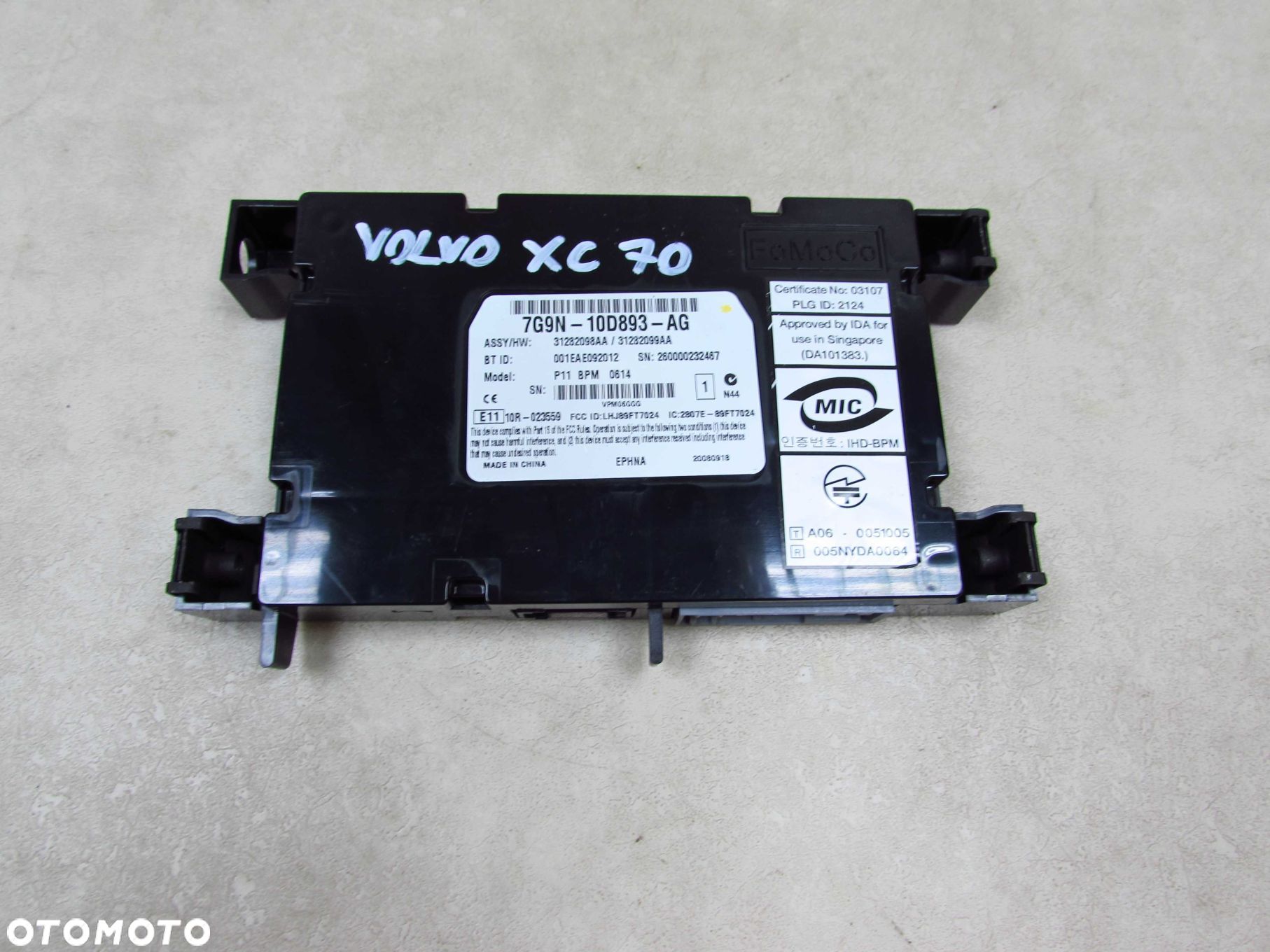 VOLVO S80 II V70 III XC 07-16 MODUL STEROWNIK BLUETOOTH 7G9N-10D893-AG 31282098AA - 1