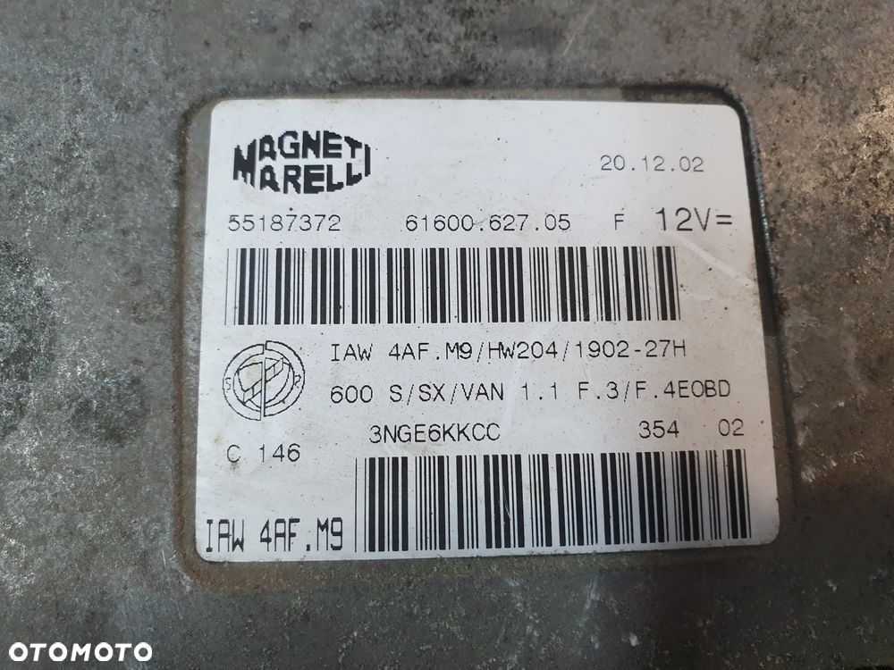 FIAT SEICENTO 1.1 ECU KOMPUTER STEROWNIK SILNIKA IAW4AF.M9 55187372 POSIADAM 13 SZT - 10