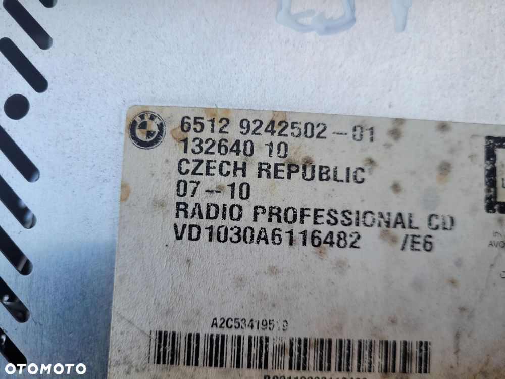 RADIO BMW PROESSIONAL CD E81 E82 E84 E87 E88 E89 E90 E91 E92 E93 9242502 - 3