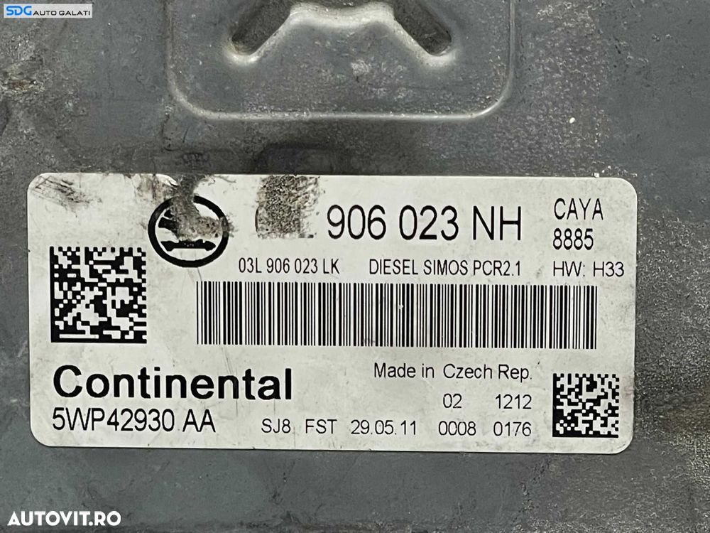ECU Calculator Motor Continental Skoda Roomster 1.6 TDI CAY 2011 - 2015 Cod 03L906023NH 03L906023LK 5WP42930AA [L3913] - 2