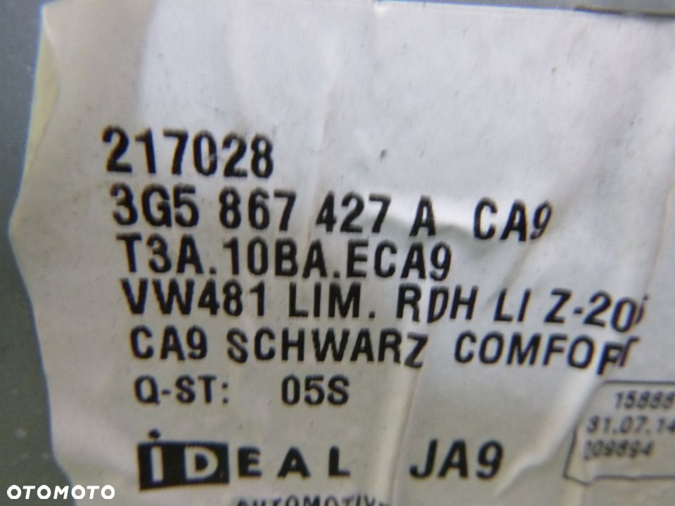 VW PASSAT B8 SEDAN ELEMENTY BAGAŻNIKA PODŁOGA BOCZEK PRÓG 3G5867428B 3G5867427A 3G5863457A 3G5863463 - 8