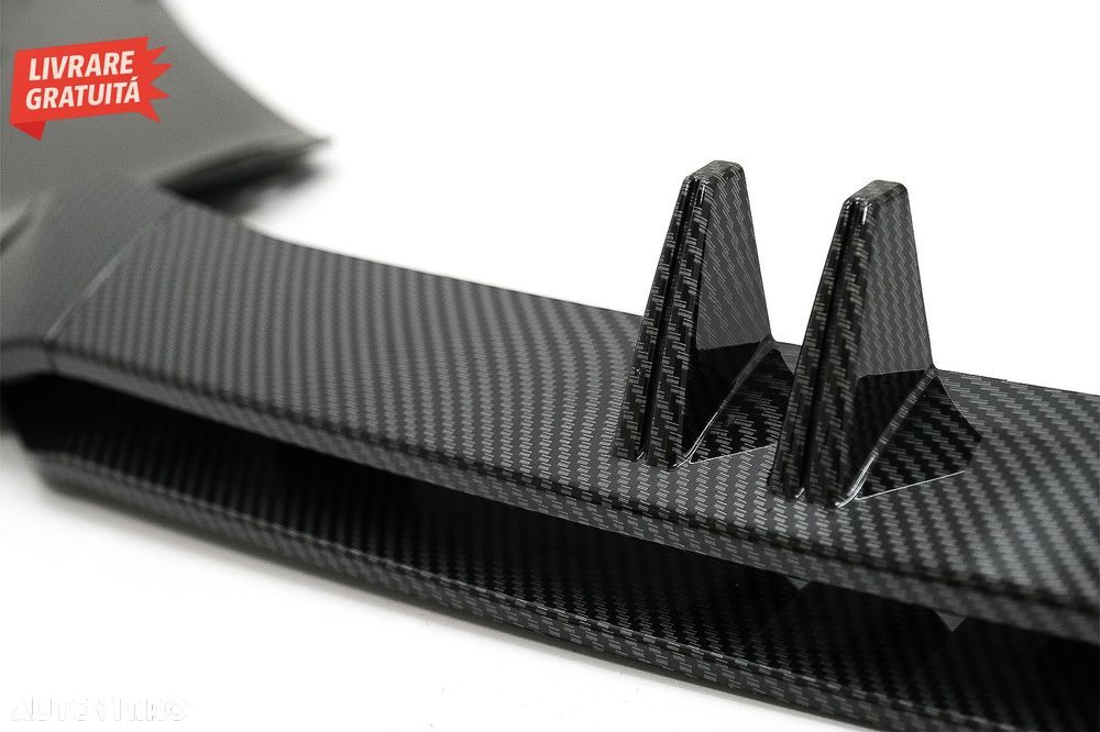 Prelungire Bara Fata Lip Audi A4 B9 8W S-Line (2016-2018) Carbon Look- livrare gratuita - 8