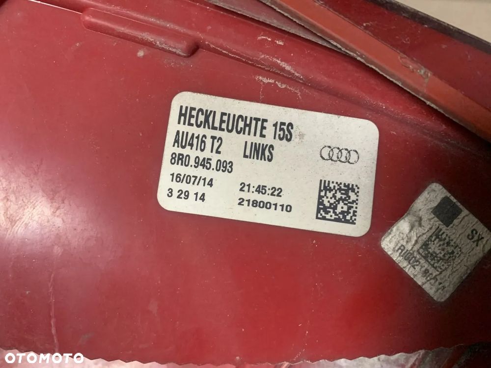 Lampa lewy tył tylna lewa Audi Q5 8R0945093 - 5