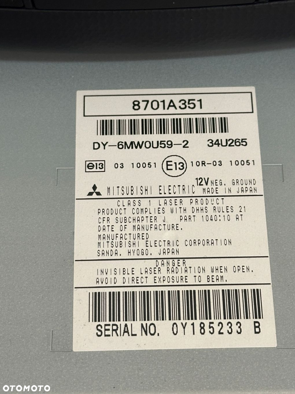 Radio CD PANEL MITSUBISHI OUTLANDER II 2 8701A215 SUPER STAN - 3
