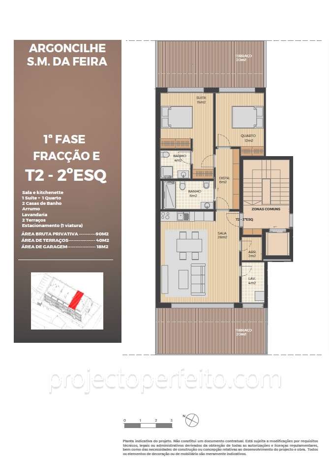 Apartamento T2 Venda em Argoncilhe,Santa Maria da Feira - Grande imagem: 3/12