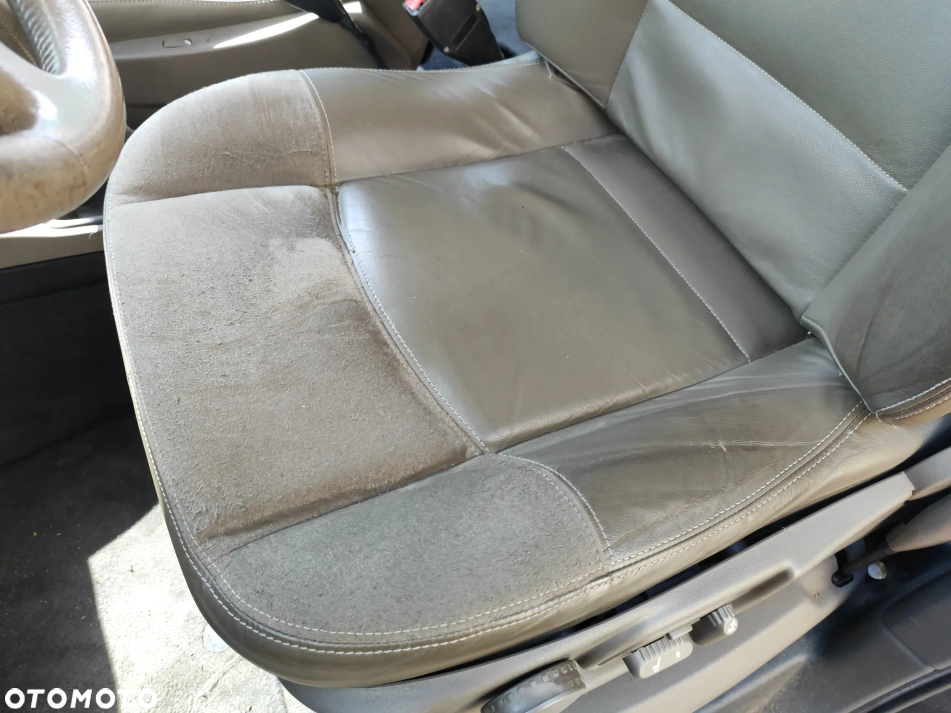 Fotel przedni przód lewy SZARA skóra z alcantarą sterowany elektrycznie do Renault Espace IV 4 03-06r GRAND - 3