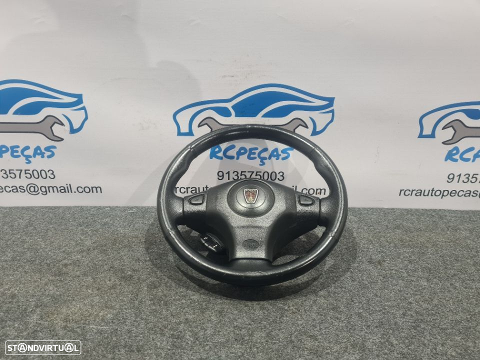 VOLANTE GUIADOR COMPLETO ROVER MG 200 SPORT QTB10093 QTB100951 25 45 75 PELE PERFURADA AIRBAG COMANDOS MULTIFUNÇÕES - 2