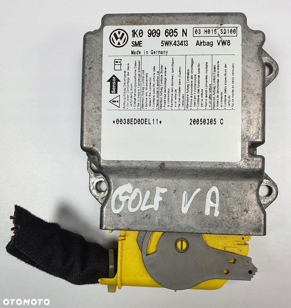 STEROWNIK SENSOR AIRBAG VW GOLF V 1K0909605N - 1