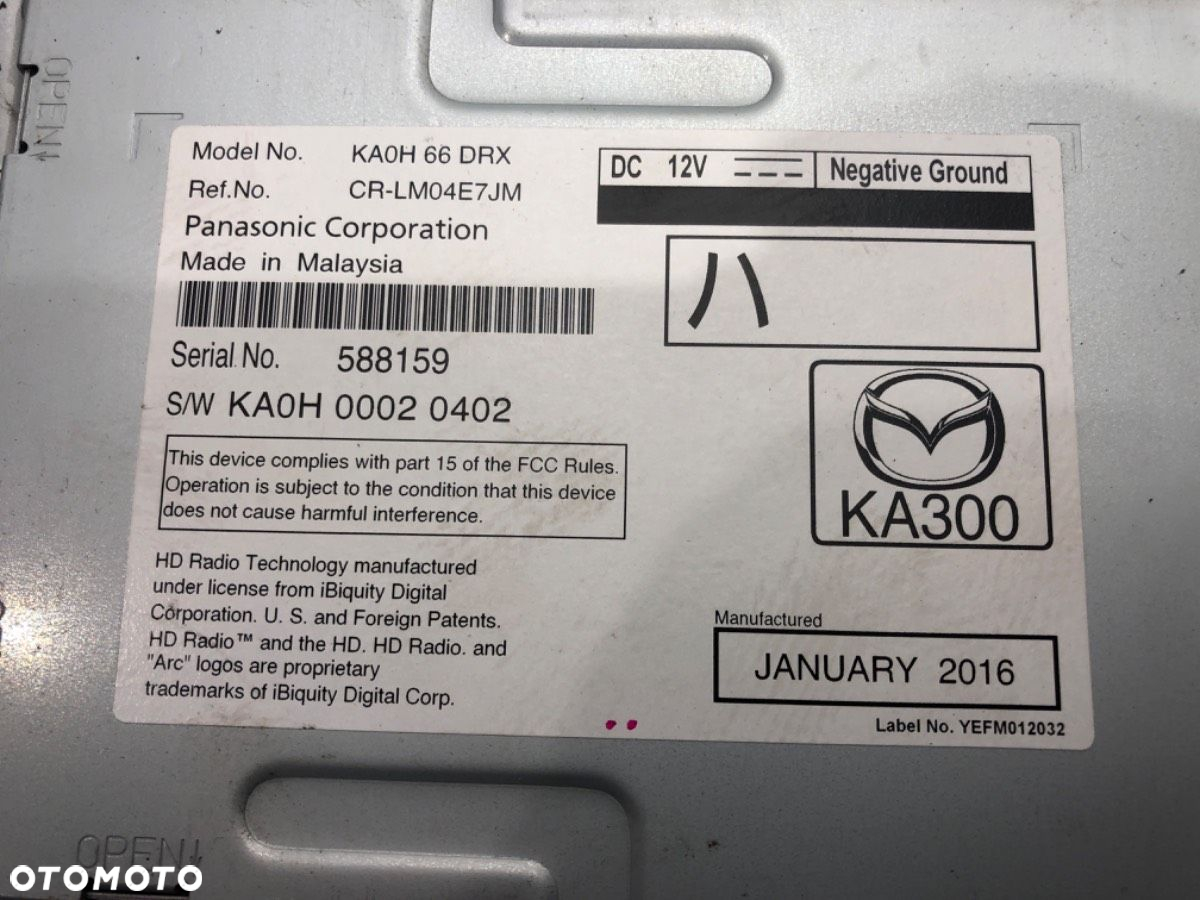 MODUŁ RADIA - 347.00 PLN - MAZDA CX-5 (KE, GH) 2011 - 2017 2.5 137 kW [186 KM] benzyna 2013 - 2017 - 5