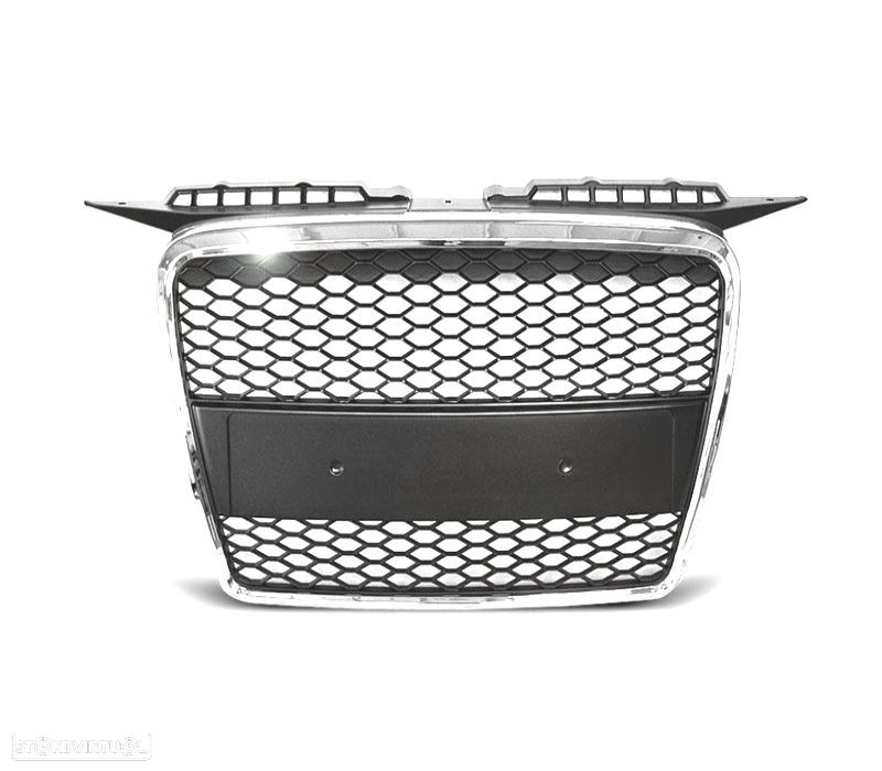GRELHA FRONTAL SUPORTE LOGO COLMEIA RS AUDI A3 05-08 CROMADO - 2