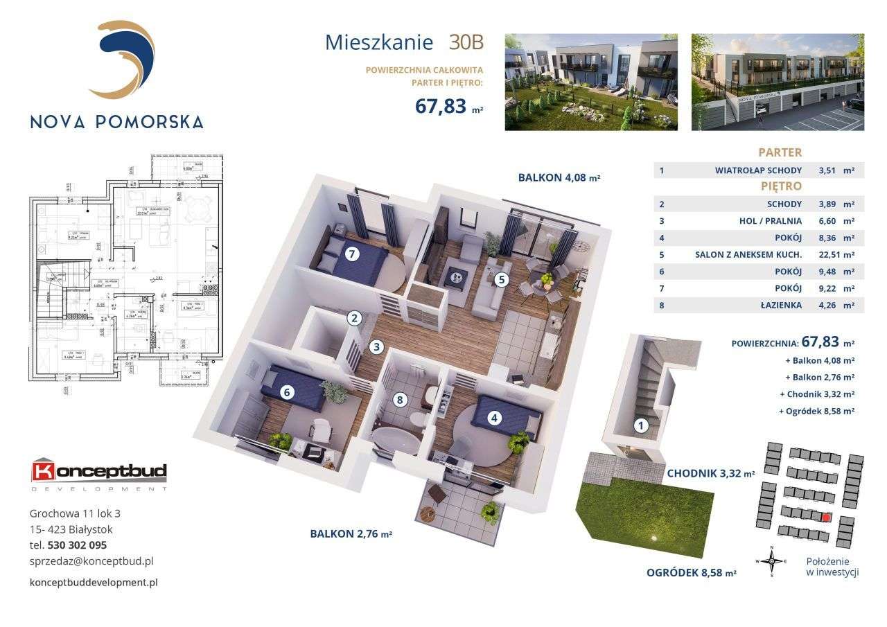 Nova Pomorska | mieszkanie 30B | 67.83 m2