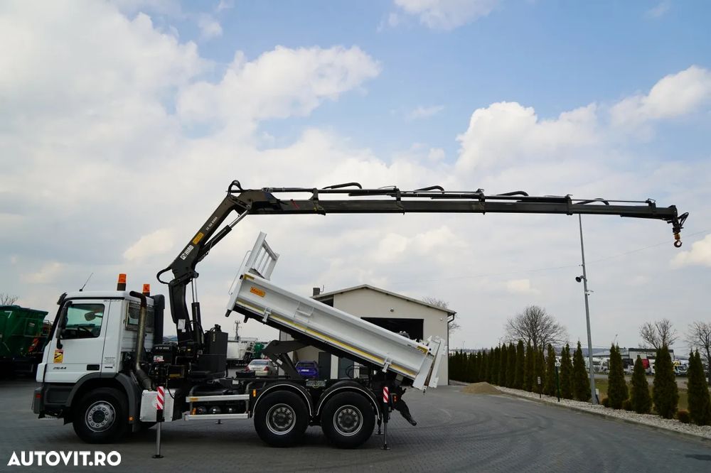 Mercedes-Benz ACTROS 2644 / 6X4 / BASCULATOR / 2X PLĂCI HIDRAULICE / + HIAB 166 ES-5 HDS / TELECOMANDĂ / ROTATOARE / EPS + AMBREIAJ / EURO 5 - 2