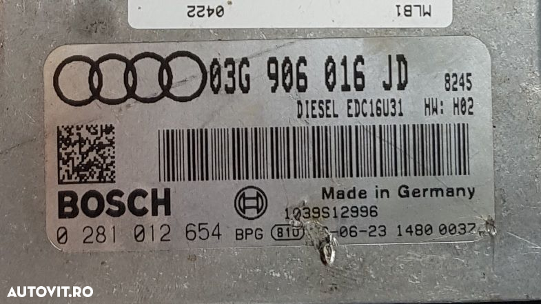 ECU Calculator motor Audi A4 2.0 TDi 03G906016JD 1039S12996 - 2