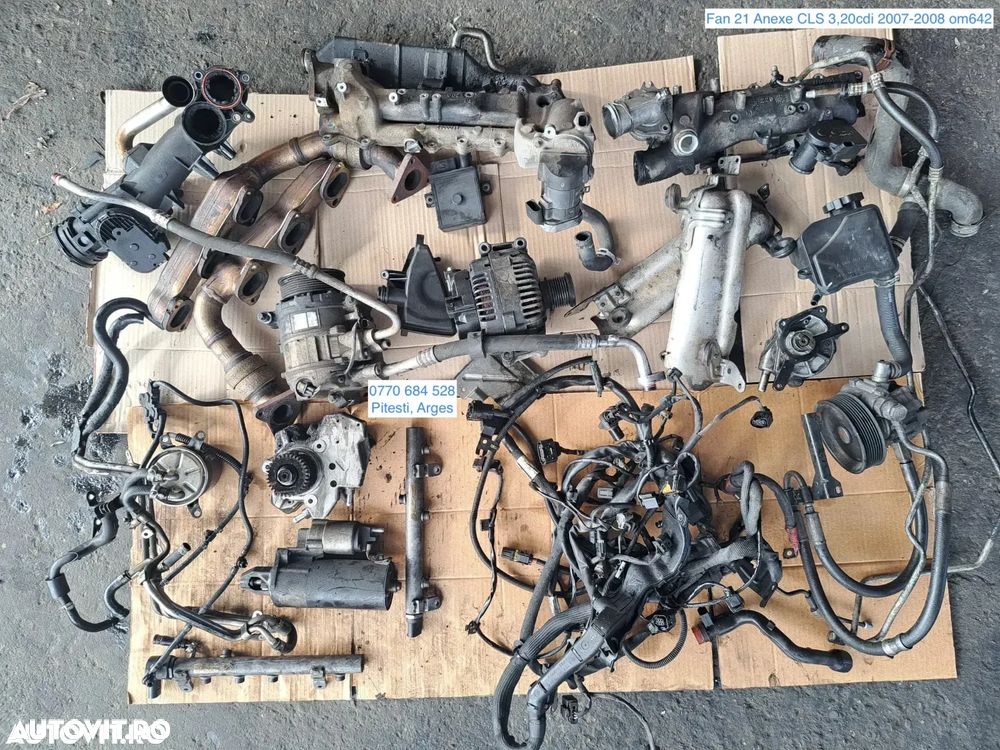 Anexe motor mercedes OM642 3.0cdi 3.2cdi 3.5cdi W219 diesel rampa injectoare pompa inalta presiune electromotor alternator pompa servo clapeta acceleratie rampa injectoare galerie admisie evacuare instalatie electrica - 1