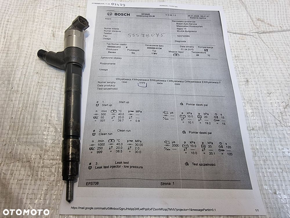 WTRYSK WTRYSKIWACZ OPEL ASTRA K J INSIGNIA B MERIVA B 1.6 CDTI 55578075 - 1