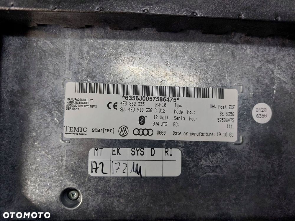 MODUŁ BLUETOOTH AUDI A6 C6 4E0910336C 4F0035613 4F0035619 - 3