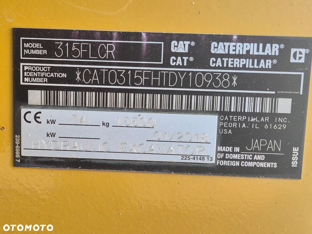 Caterpillar CAT 315FL CR, 2018 ROK, TYLKO 6100 MTH, Z NIEMIEC, RAMIĘ 3XŁAMANE - 17