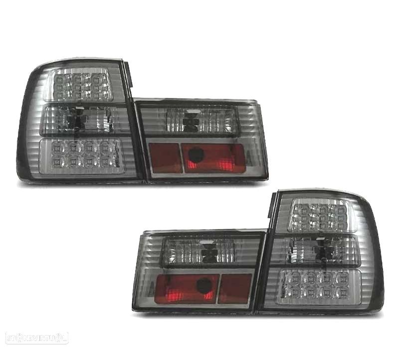 FAROLINS TRASEIROS LED BMW E34 88-95 CROMADO ESCURECIDOS - 1