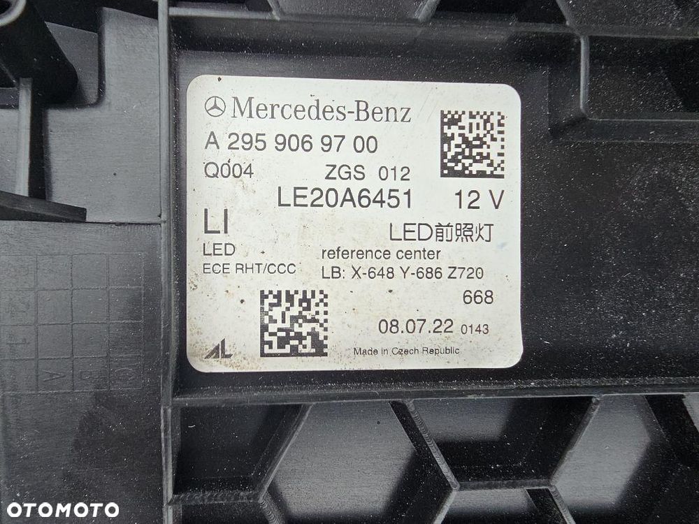 MERCEDES EQE 295 SEDAN Lampa lewa przód Full Led Performance A2959069700 - 12