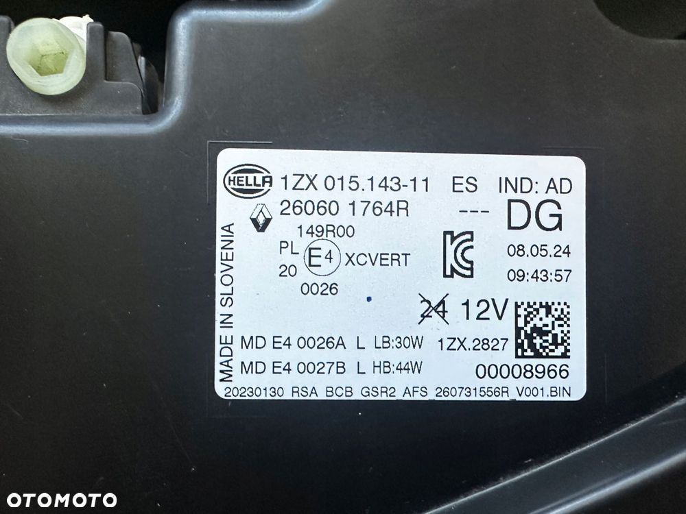 nowa oe lampa lewy przód renault megane e-tech ev black edition 260601764r - 10