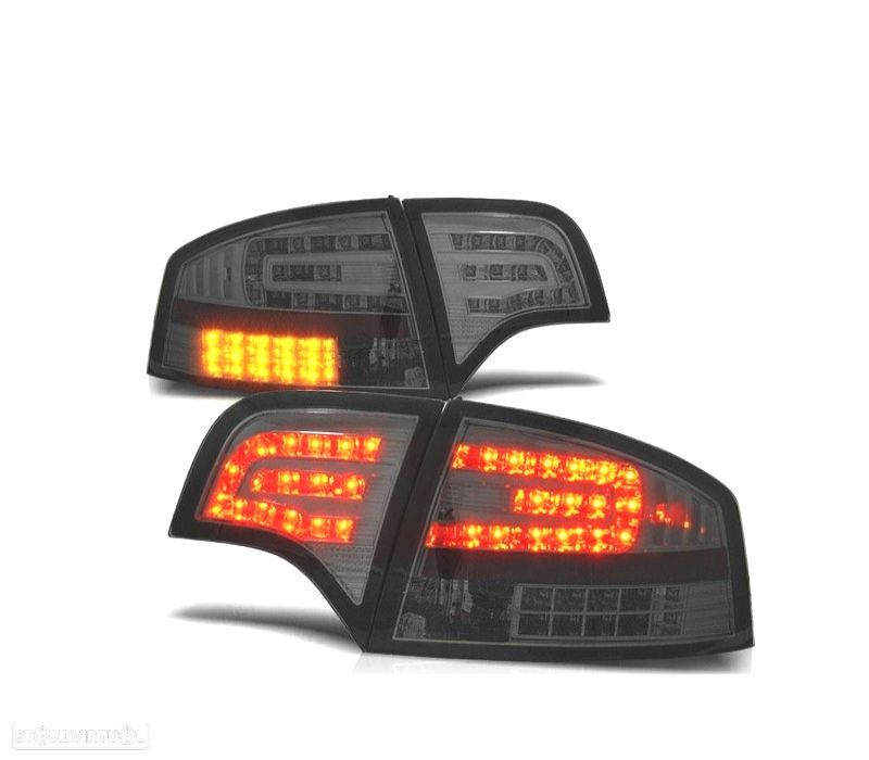 FAROLINS TRASEIROS LED AUDI A4 B7 04-07 LIMOUSINE ESCURECIDOS - 1