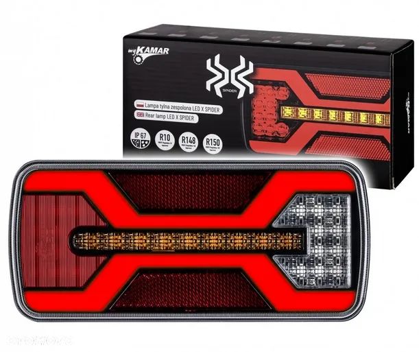 Lampy tylne zespolone LED X-SPIDER komplet ciągnik przyczepa naczepa 12/24V - 2