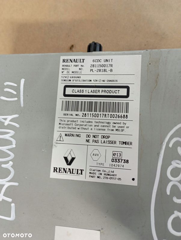 RENAULT LAGUNA III 3 RADIO CD 281150017R - 2