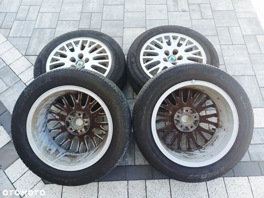 FELGI Z OPONAMI KOŁA ALUMINIOWE SKODA OCTAVIA I R16 5X100 ET42 57,1 mm OPONY FORMULA R16 205/55 LATO NR14 - 13