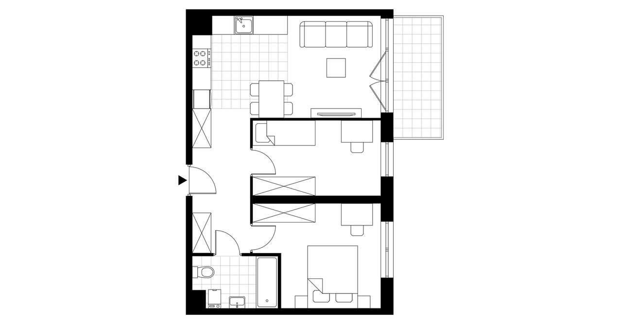 3-pokojowe mieszkanie 53m2 + balkon - Pełny obrazek: 3/12