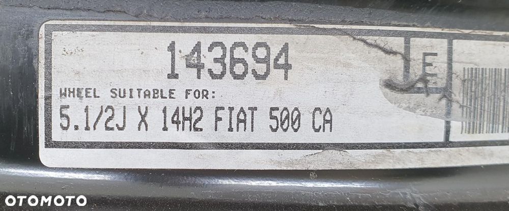 FELGA STALOWA 14 5.5J ET35 4X98 FIAT 500 143694 - 2
