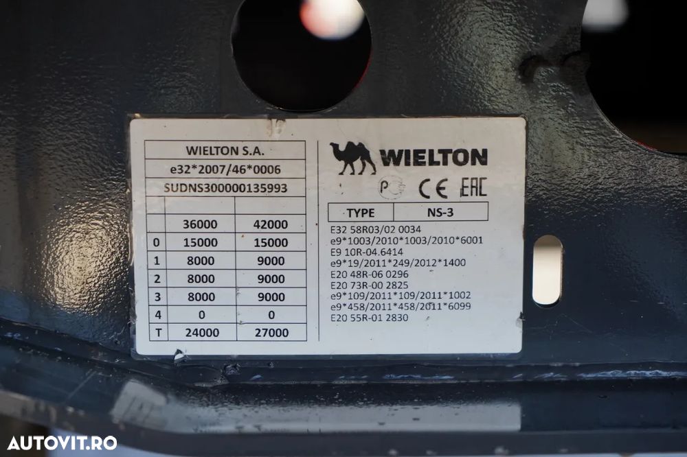 Wielton CORTINĂ / MEGA / PLATFORMĂ JOSĂ / PUȚIN FOLOSIT / 80.000 KM / PUNTE RIDICATĂ / SAF - 26