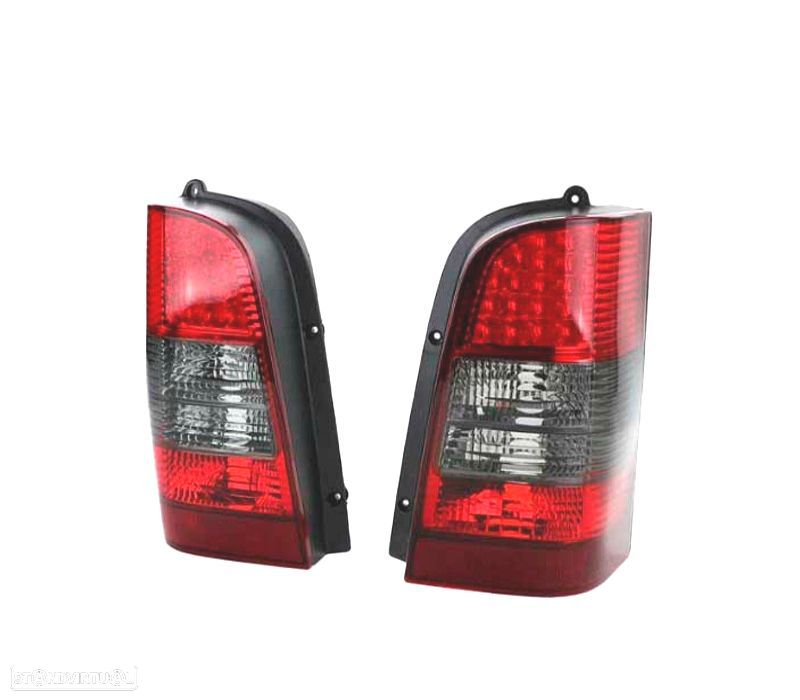 FAROLINS TRASEIROS LED MERCEDES VITO W638 95-03 VERMELHO ESCURECIDO - 1