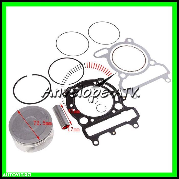 Piston Linhai 300 72.5MM cu Segmenti + Set Garnituri Linhai 300 275 - 1