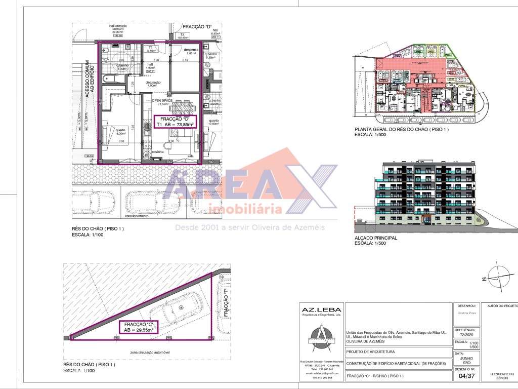 FRAÇÃO C - rés do chão - T1+1 - 1 lugar de garagem - Grande imagem: 2/14