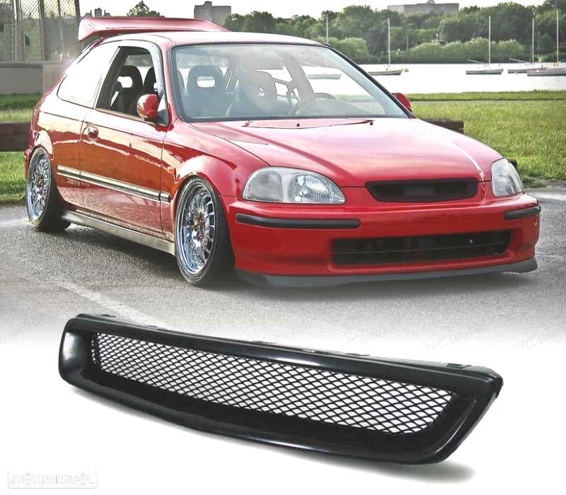 GRELHA FRONTAL SEM SÍMBOLO HONDA CIVIC HATCHBACK 95-98 PRETA - 1
