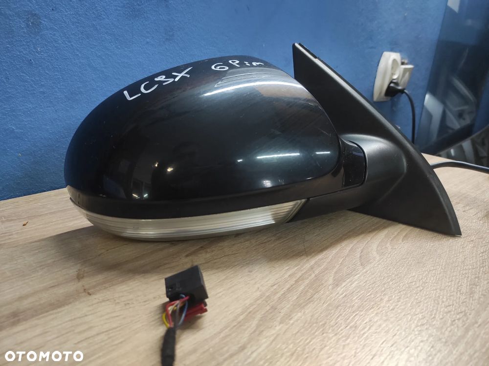 LUSTERKO PRAWE BOCZNE PASAŻERA VW PASSAT B6 6 PIN ELEKTRYCZNE LC9X CZARNE WYSYŁKA !!!!! - 2