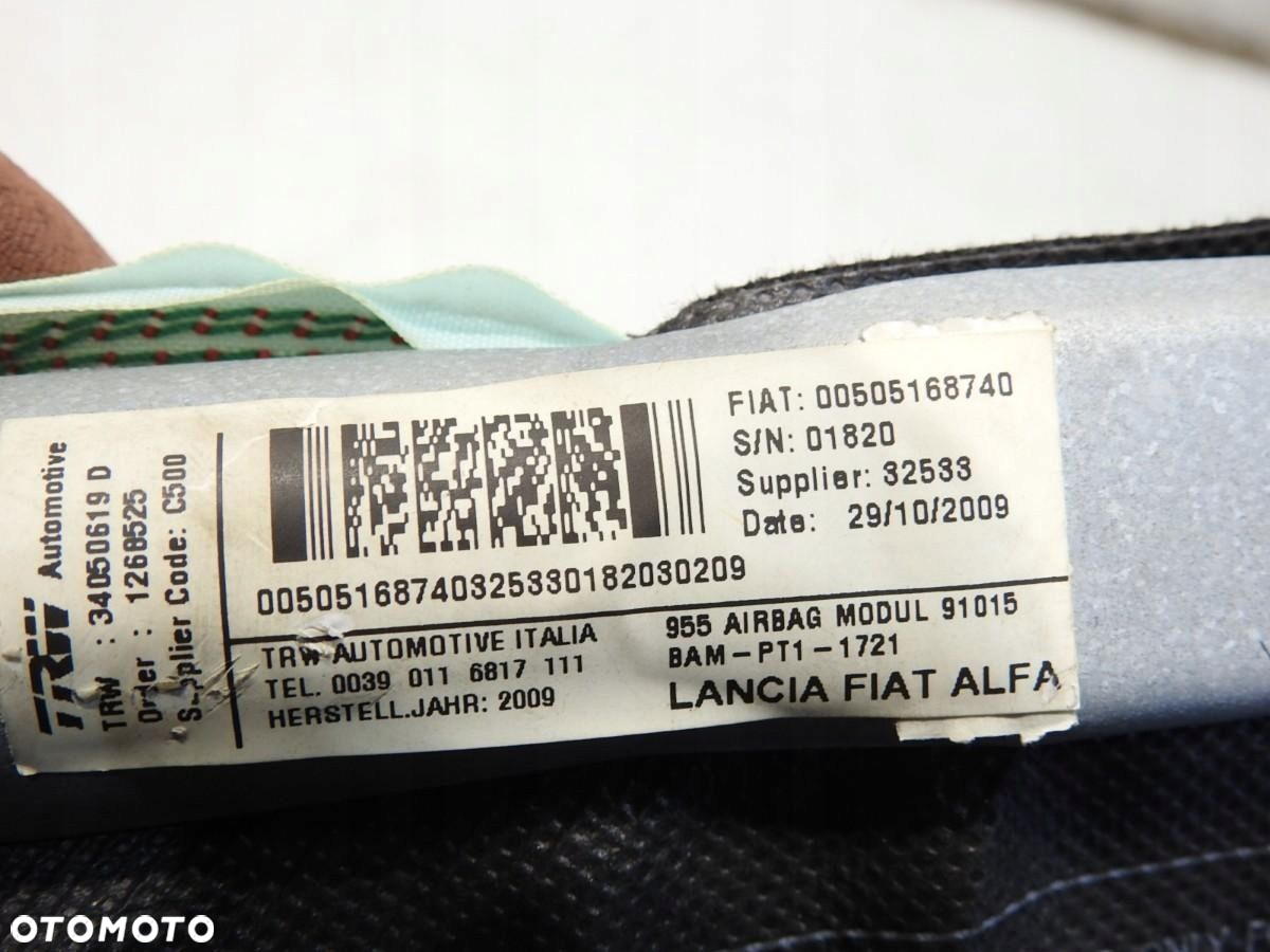 KURTYNA AIR BAG AIRBAG PRAWA ALFA ROMEO MITO 00505168740 BAM-PT1-1721 - 5