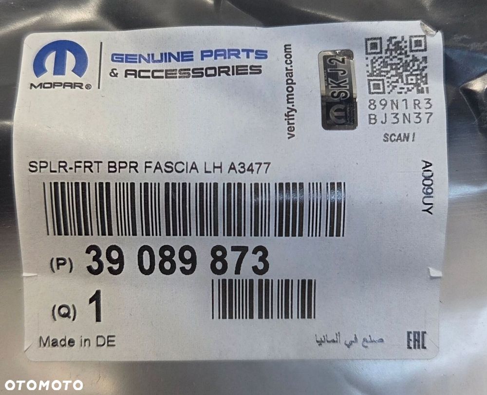 hokej zderzaka przód lewy Opel Zafira C LIFT 39089873 39089305 NOWA ORYG - 9
