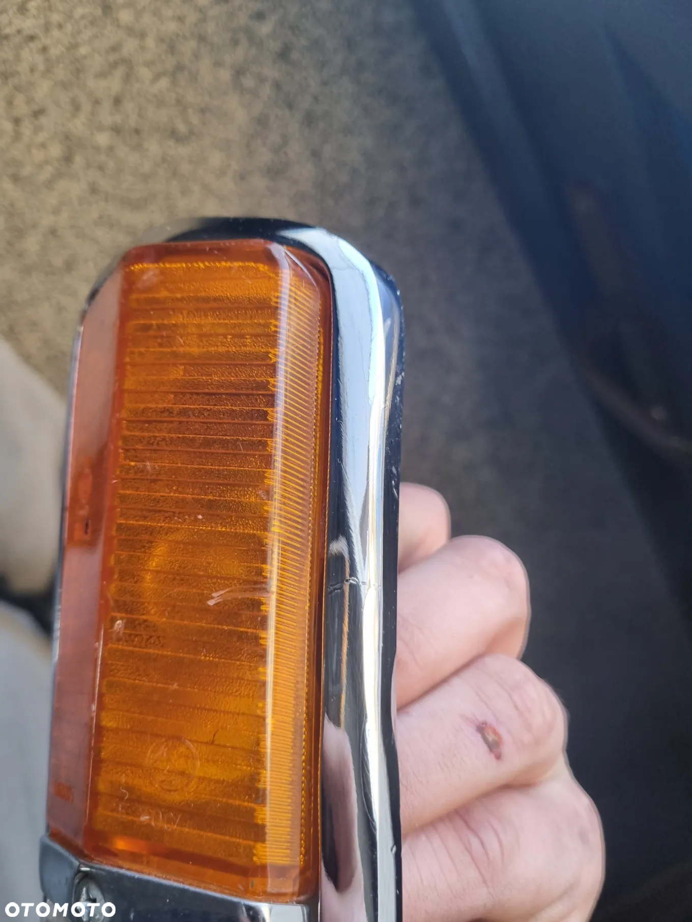 Lampy przód kierunkowskazy chrom stary typ Fiat 125p komplet - 13