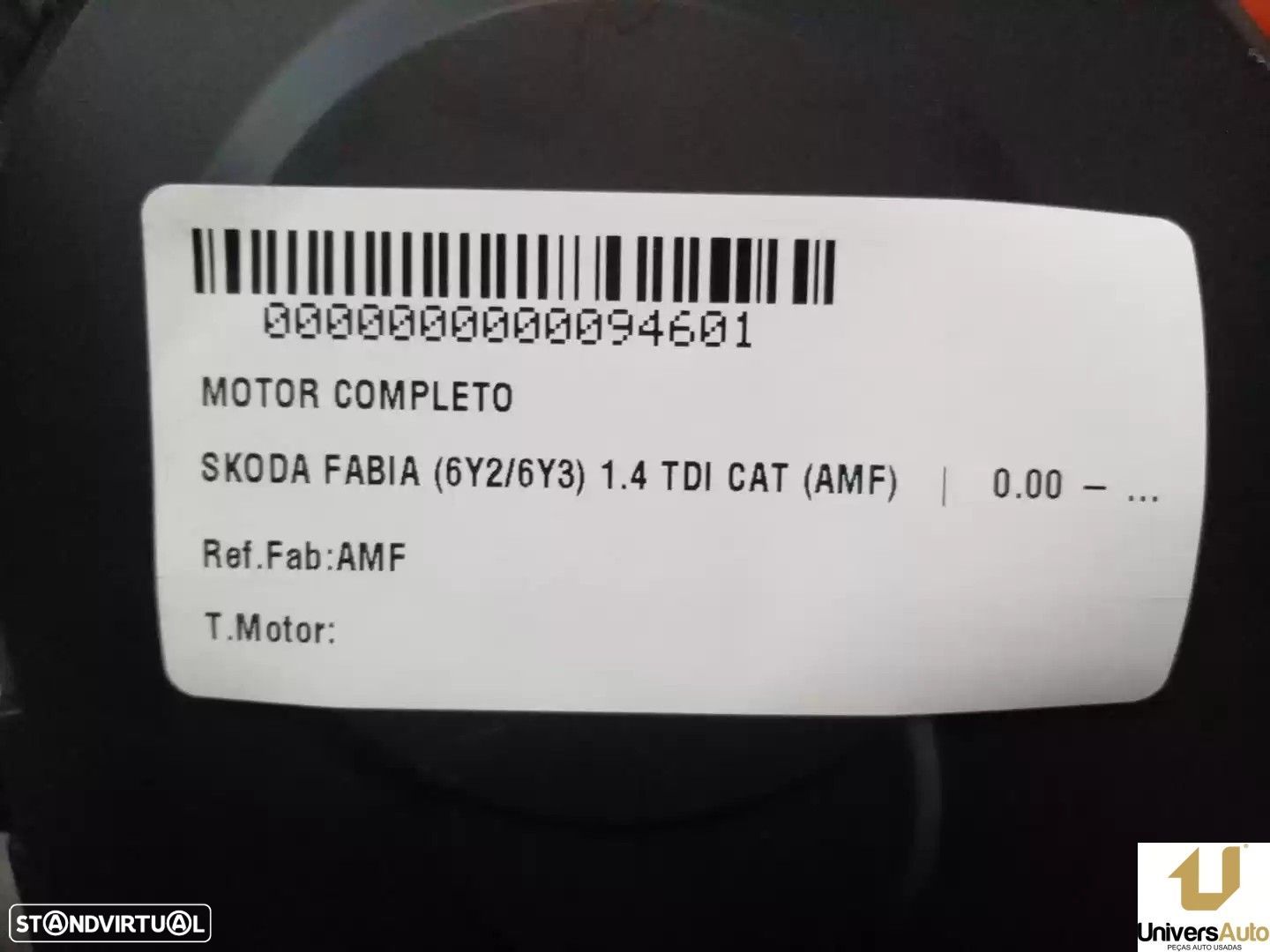 MOTOR COMPLETO SKODA FABIA I 2005 -AMF - 1