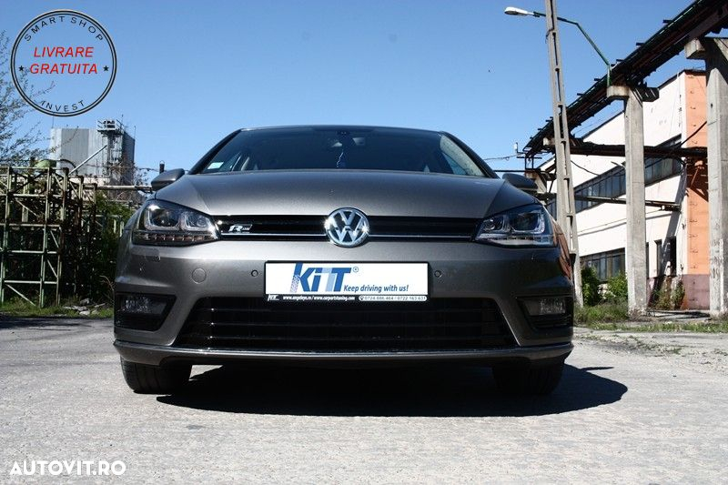 Kit Exterior Complet VW Golf VII 7 (2012-2017) cu Faruri 3D LED DRL Dinamic R-Line- livrare gratuita - 12
