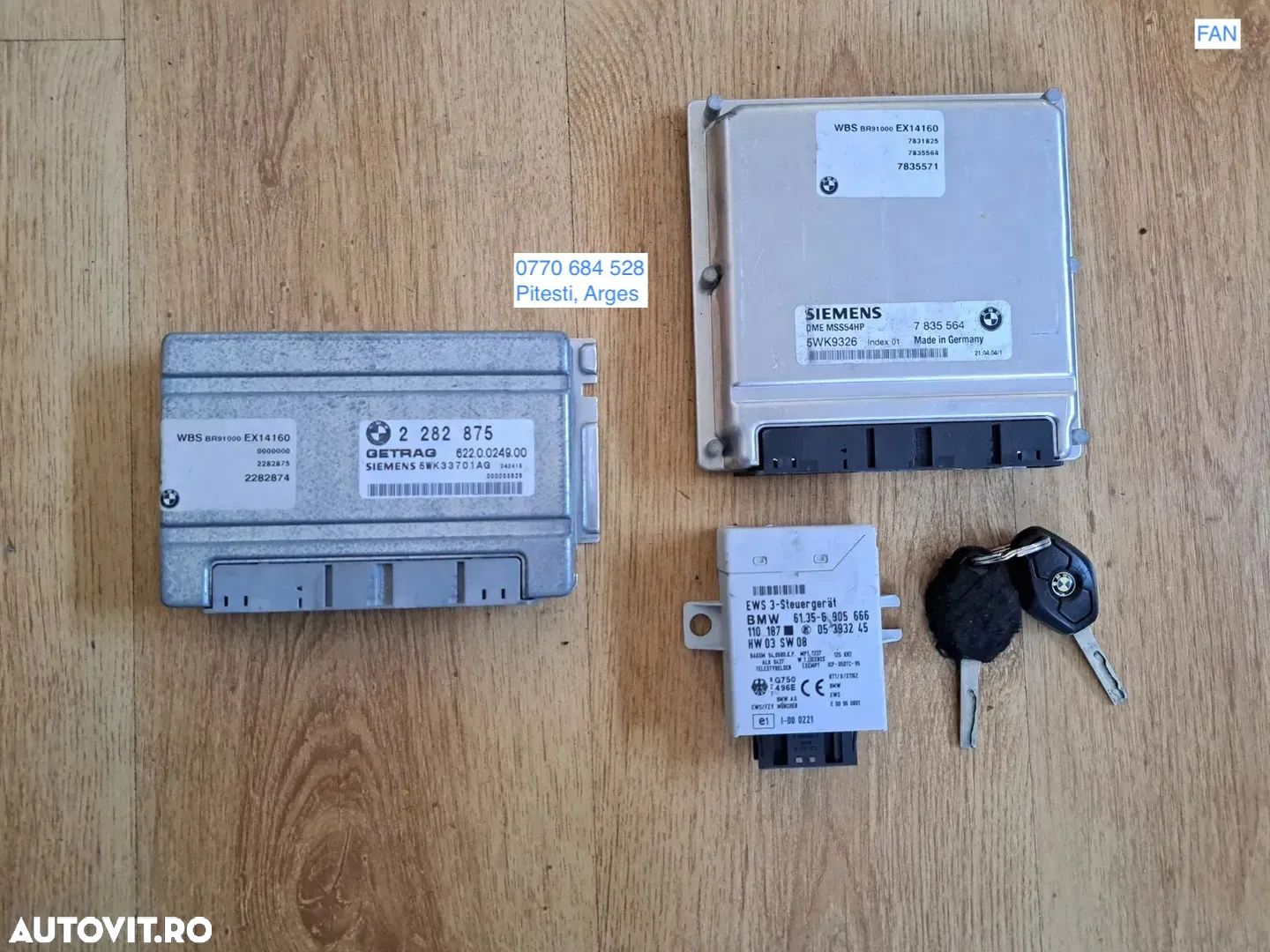 Calculator modul unitate ECU SMG TCU Control transmisie, Kit pornire ( Calculator motor, modul imobilizator EWS, chei ) BMW Seria 3 E46 M3 - 1