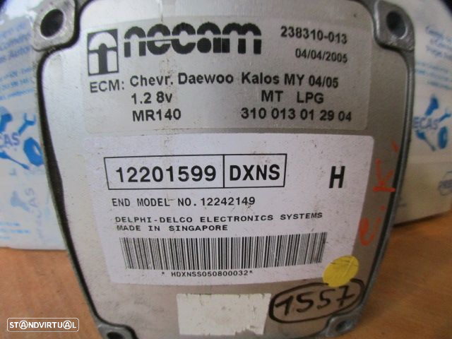 Centralina 12201599DXNS 310013012904 CHEVROLET KALOS 2005 1.2I  GPL 72CV 5P CINZA - 3
