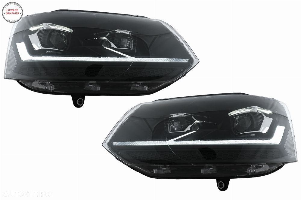 Faruri Full LED VW Transporter Caravelle Multivan T5 Facelift (2010-2015) Negru- livrare gratuita - 1