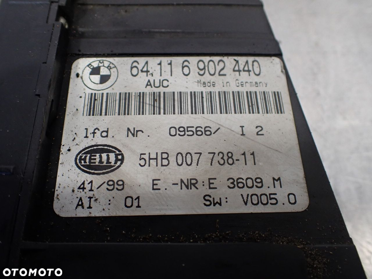 PANEL STEROWANIA NAWIEWU KLIMATYZACJI BMW E46 1.9 64116902440 - 6